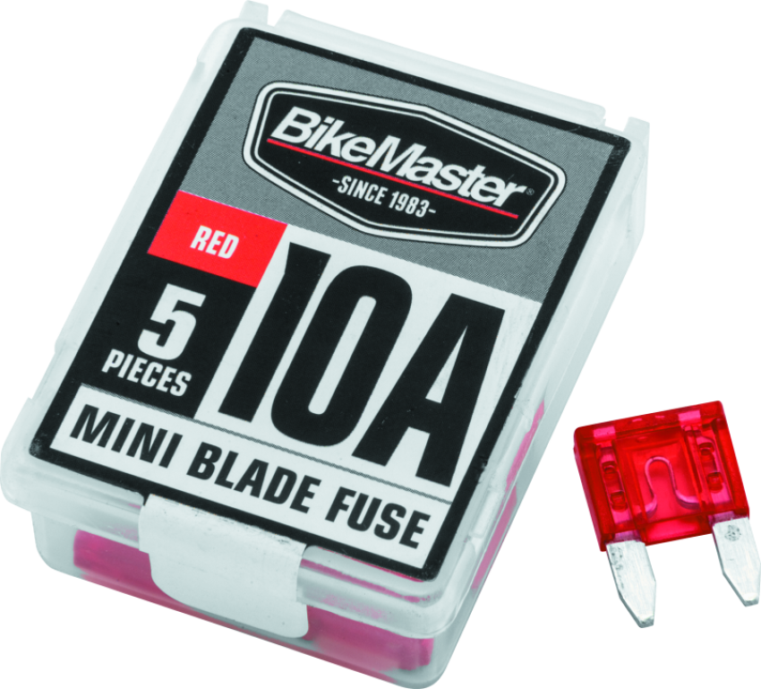 BikeMaster 152444 5Piece 10A Replacement Mini Blade Fuse