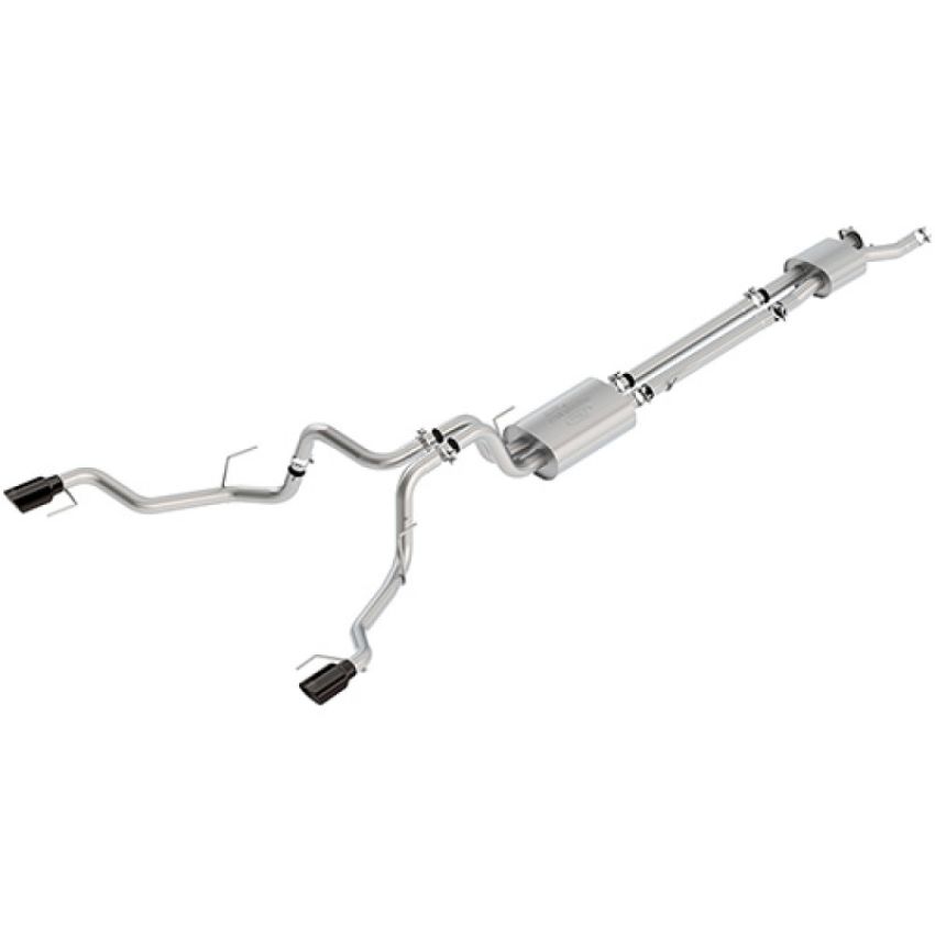 Ford Racing M-5200-F15RTB 2017-2020 F-150 Raptor 3.5L Cat Back Touring Exhaust System-Black Tips