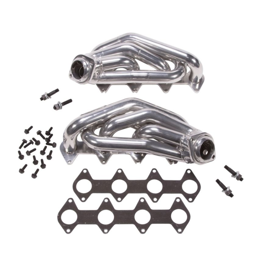 BBK Performance Parts 16120 2005-2010 MUSTANG GT 1-5/8 SHORTY TUNED LENGTH HEADERS (POLISHED SILVER CERAMIC)