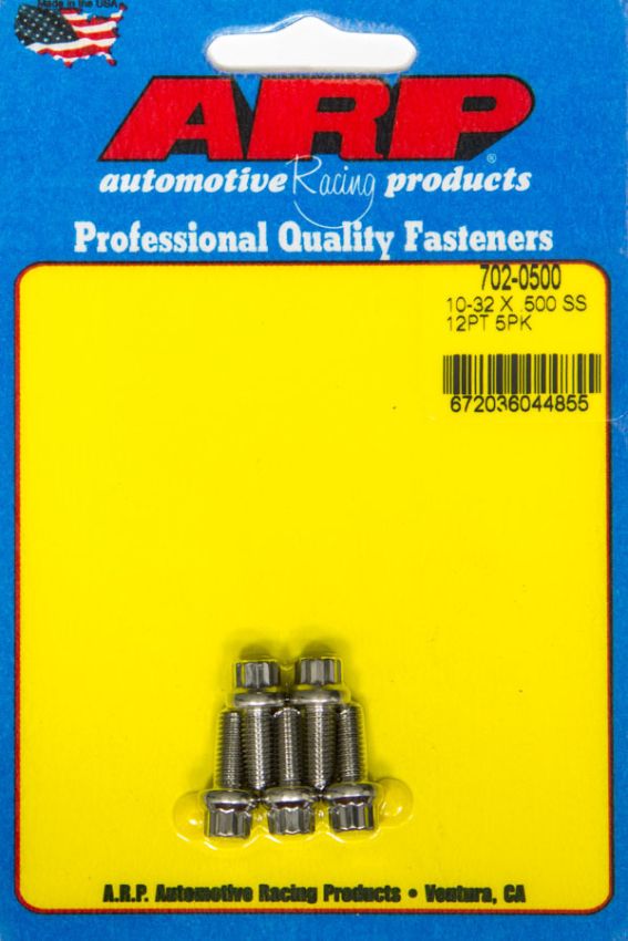 ARP ARP702-0500 S/S Bolt Kit -12pt (5pk) 10-32 x .500