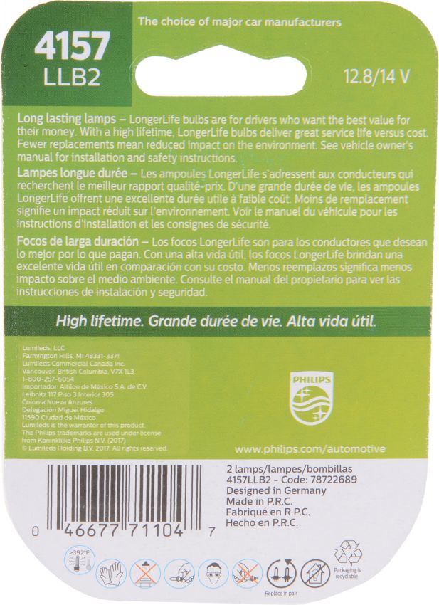 Philips 4157LLB2 Philips LongerLife Miniature 4157LL