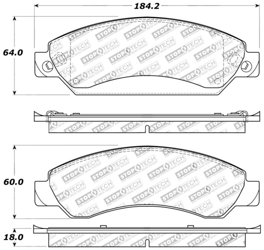 Stoptech 309.10920 Sport Brake Pads w/Shims and Hardware - Rear