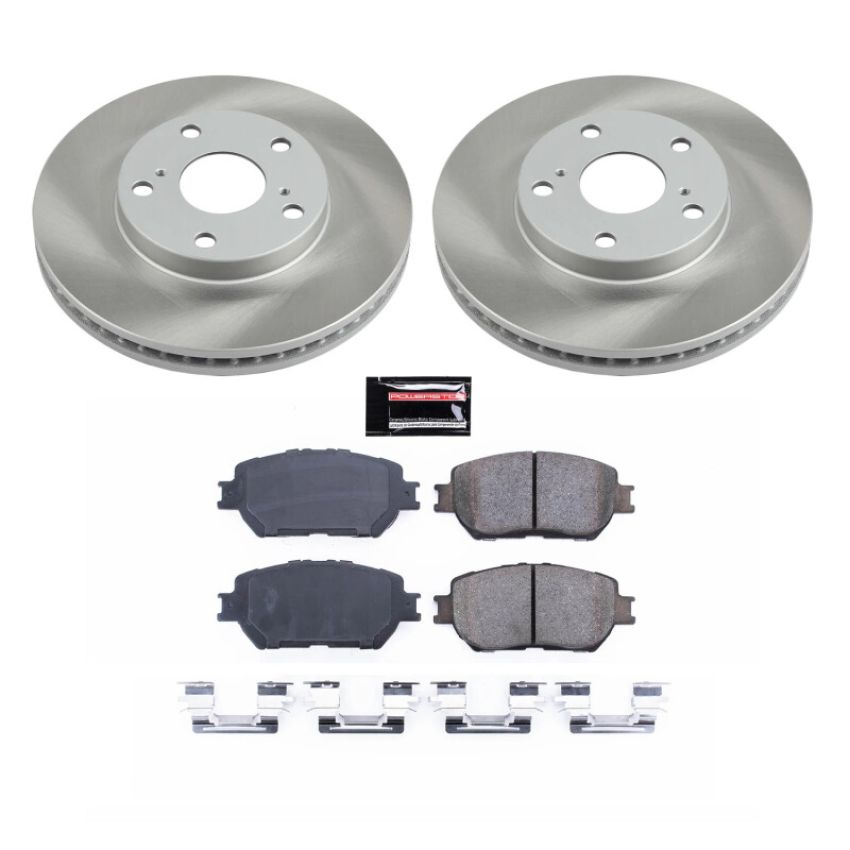 PowerStop SC1064 Semi-Coated Rotor and Low-Dust Ceramic Brake Pad Kit