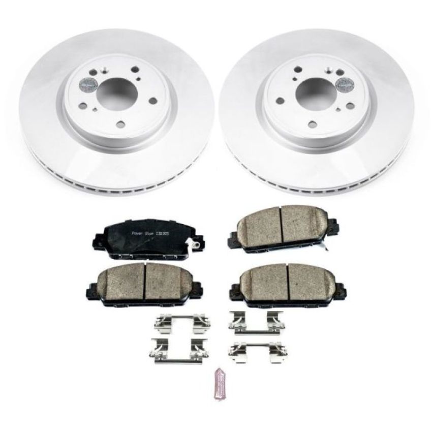 PowerStop CRK8165 Genuine Geomet Coated Rotor and Low-Dust Ceramic Brake Pad Kit