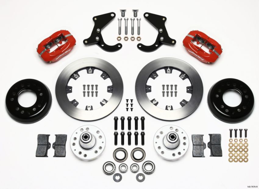 Wilwood 140-7676-R Forged Dynalite Front Kit 12.19in Red 55-57 Chevy