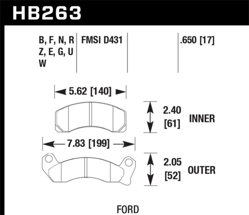 Hawk Performance HB263F.650 HPS Disc Brake Pad