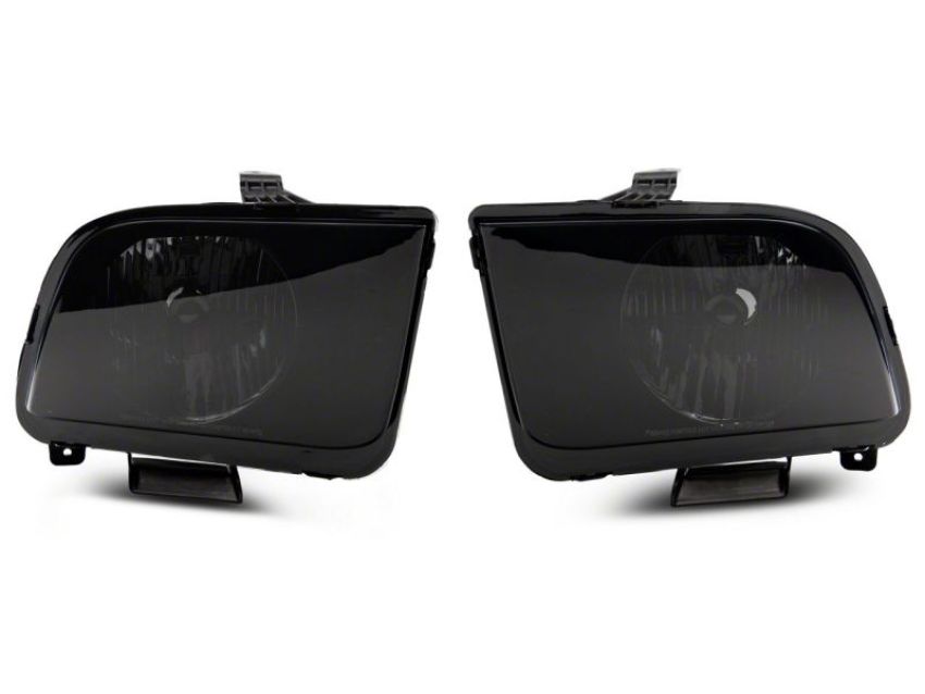 Raxiom 413415 05-09 Ford Mustang Axial Series OEM Style Rep Headlights- Chrome Housing- Smoked Lens