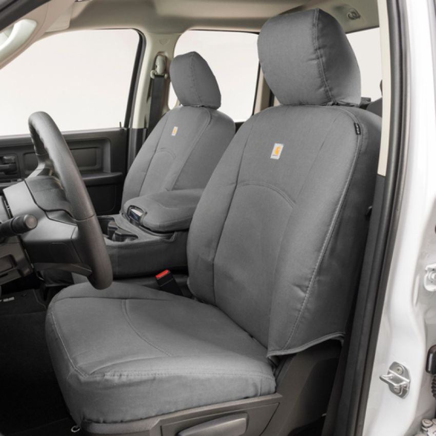 Covercraft GTD1347ABCAGY 12-18 Dodge Ram Carhartt PrecisionFit Custom Front Row Seat Covers - Gravel