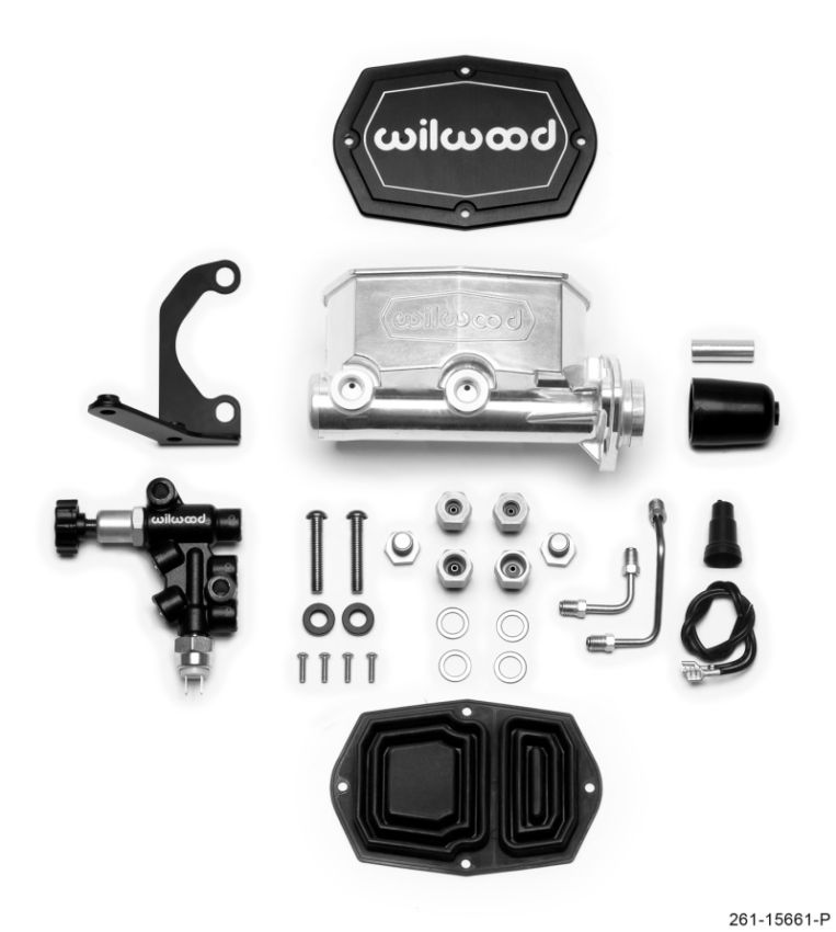 Wilwood 261-15661-P Compact Tandem M/C - 1in Bore w/RH Bracket and Valve - Ball Burnished