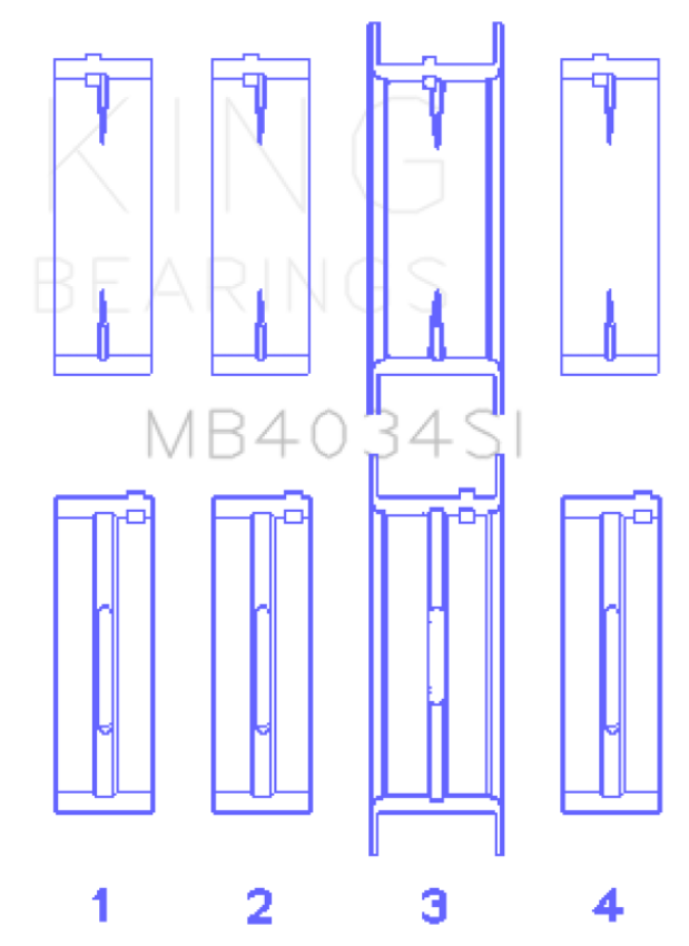 King Engine Bearings MB4034SI0.75 Ford 232 (Size +0.75mm) Main Bearing Set