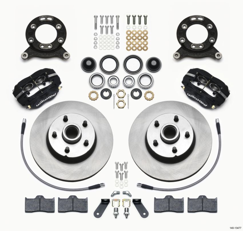 Wilwood 140-13477 Forged Dynalite-M Front Kit 11.30in 1 PC Rotor&Hub 1970-1973 Mustang Disc & Drum Spindle