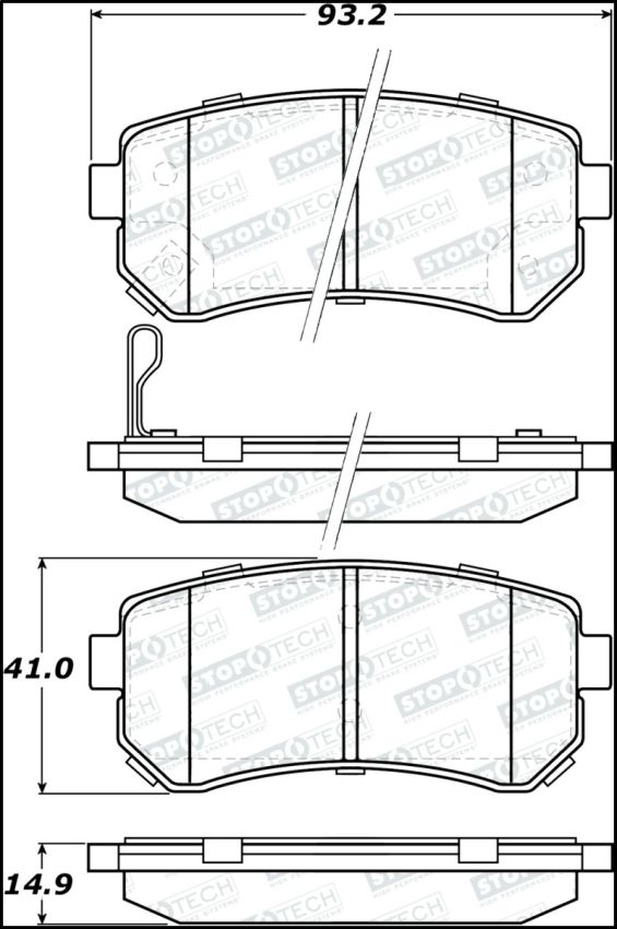 StopTech 10-13 Kia Forte Koup Street Performance Front Brake Pads