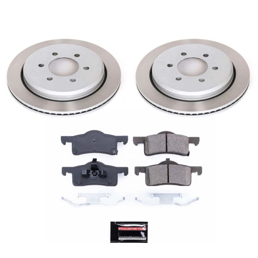 PowerStop SC1935 Semi-Coated Rotor and Low-Dust Ceramic Brake Pad Kit