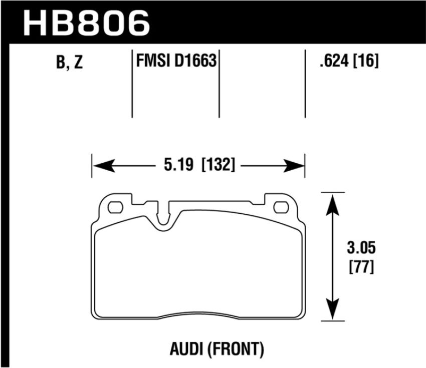 Hawk Performance HB806Z.624 Performance Ceramic Disc Brake Pad