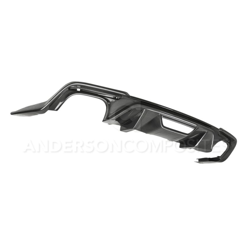 Anderson Composites AC-RL18FDMU-AO 2018 Ford Mustang GT Type-OE Carbon FIber Quad Tip Rear Diffuser