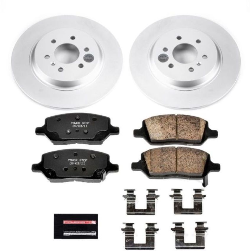 PowerStop CRK6800 Genuine Geomet Coated Rotor and Low-Dust Ceramic Brake Pad Kit