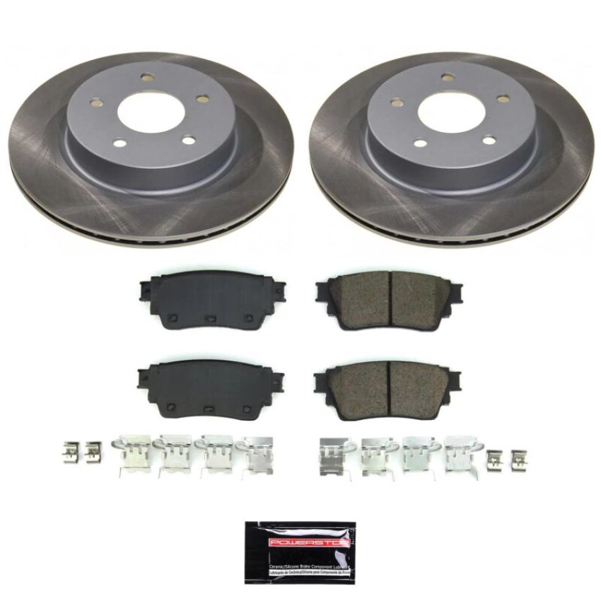 PowerStop SC8771 Semi-Coated Rotor and Low-Dust Ceramic Brake Pad Kit