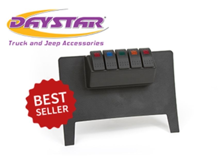 Daystar KJ71034BK 2007-2018 Jeep Wrangler JK 2WD/4WD (Automatic Trans) - Black Lower Switch Panel