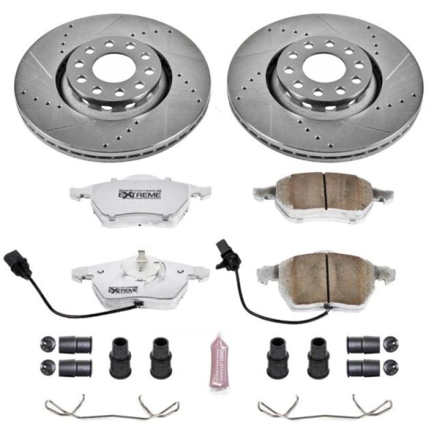 PowerStop K636-26 Z26 Street Performance Ceramic Brake Pad and Drilled & Slotted Rotor Kit