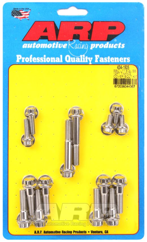 ARP ARP434-1505 Timing Cover Bolt Kit GM LT1 6.2L 12pt S/S