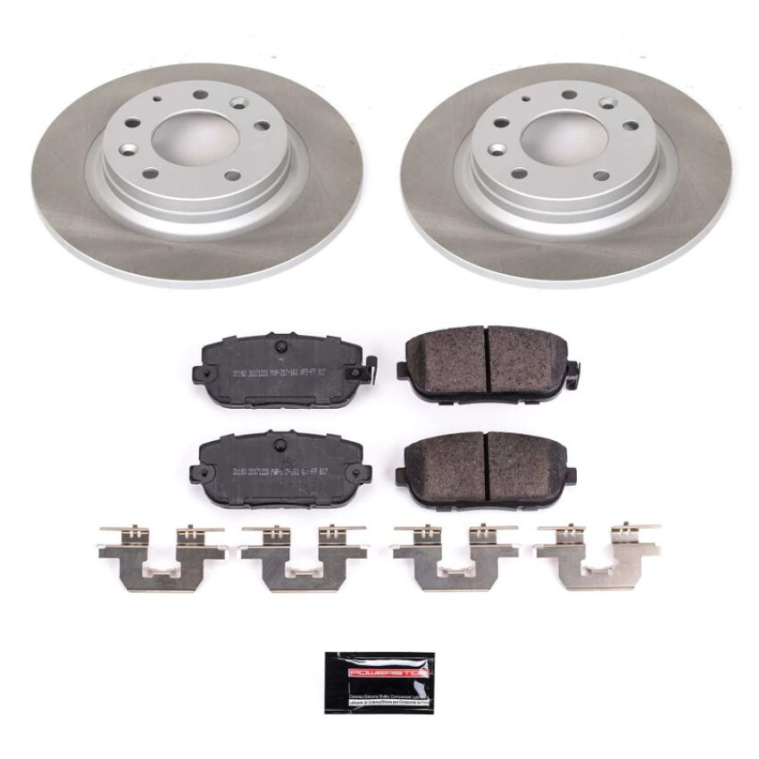 PowerStop SC2451 Semi-Coated Rotor and Low-Dust Ceramic Brake Pad Kit