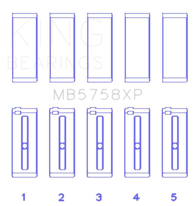 King Engine Bearings MB5758XPSTDX Peugeot Ep6 1.6L/BMW N14B16C (Size STDX) Main Bearing Set