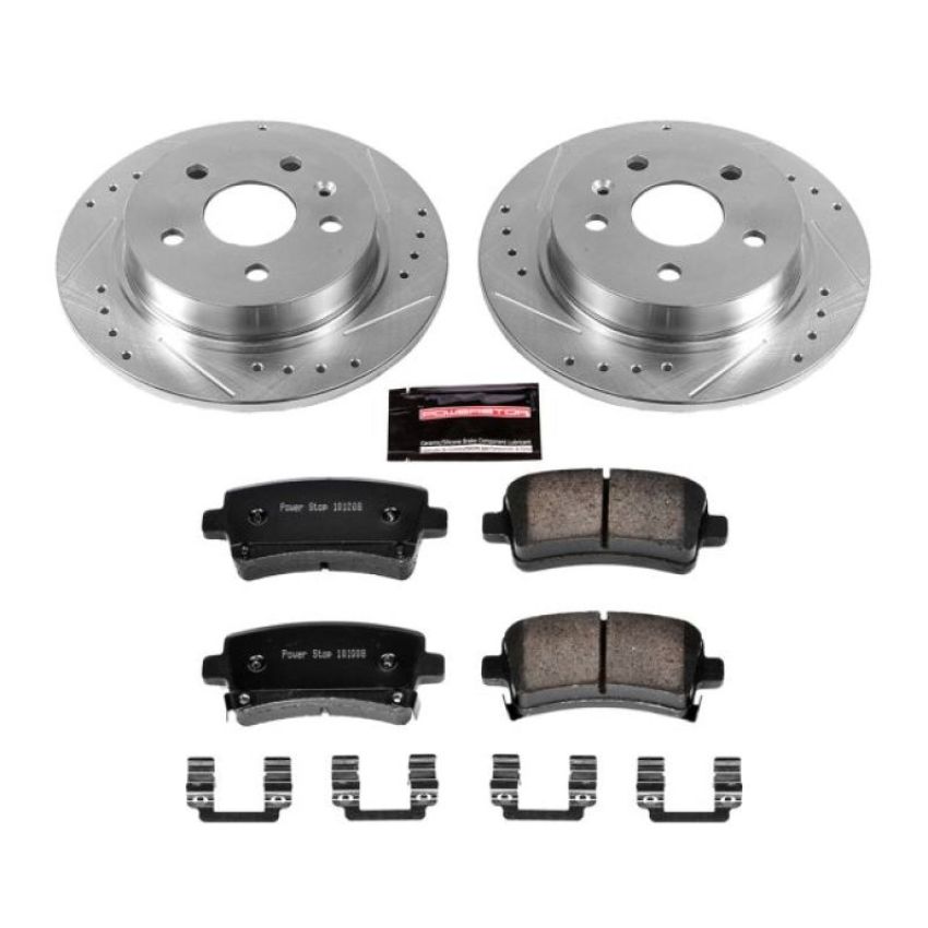 PowerStop K5531 Z23 Daily Driver Carbon-Fiber Ceramic Brake Pad and Drilled & Slotted Rotor Kit