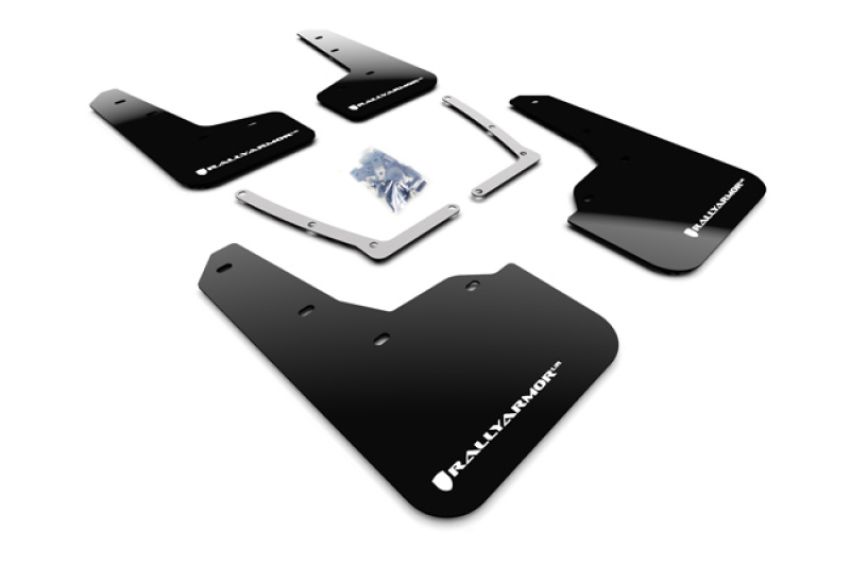 Rally Armor MF50-UR-BLK/WH Black Mud Flap/White Logo