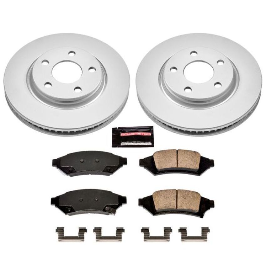 PowerStop CRK1586 Genuine Geomet Coated Rotor and Low-Dust Ceramic Brake Pad Kit