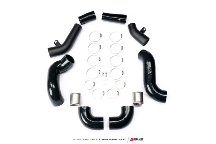 AMS ALP.07.14.0020-1 Performance 2009+ Nissan R35 GTR Omega Turbo Kit 3in Lower Intercooler Pipes (Omega 9 & 14)