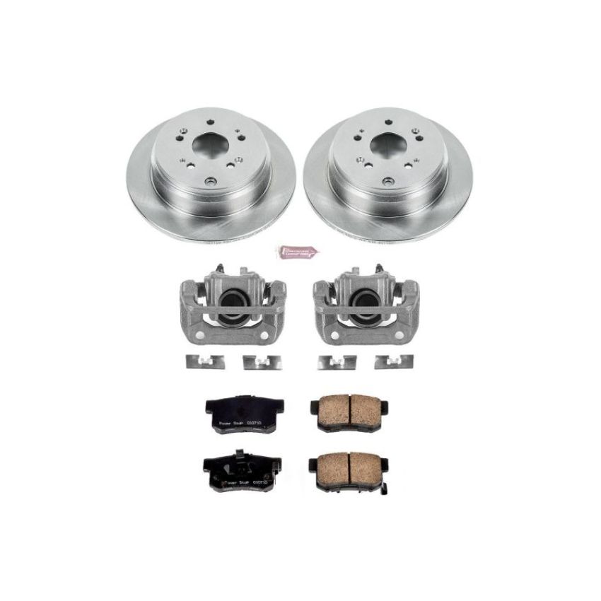 PowerStop KCOE206 OE Stock Replacement Low-Dust Ceramic Brake Pad, Rotor and Caliper Kit