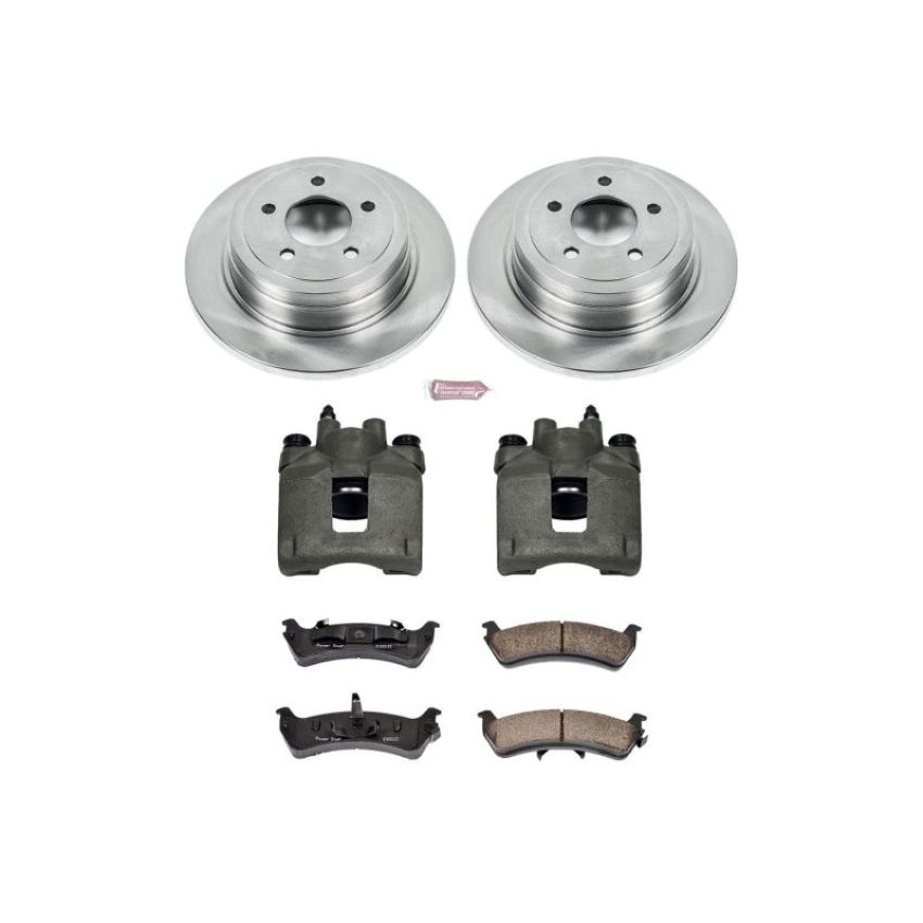 PowerStop KCOE1770 OE Stock Replacement Low-Dust Ceramic Brake Pad, Rotor and Caliper Kit