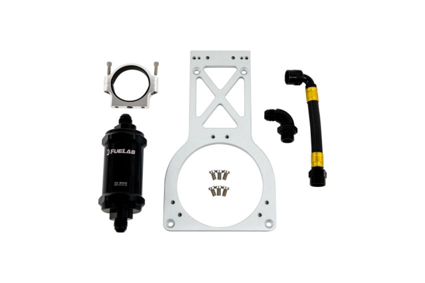 Fuelab 23903 Fuel Surge Upgrade Filter Kit (Bracket/Hardware/Hose Assembly/90 Degree Fitting) - 235mm