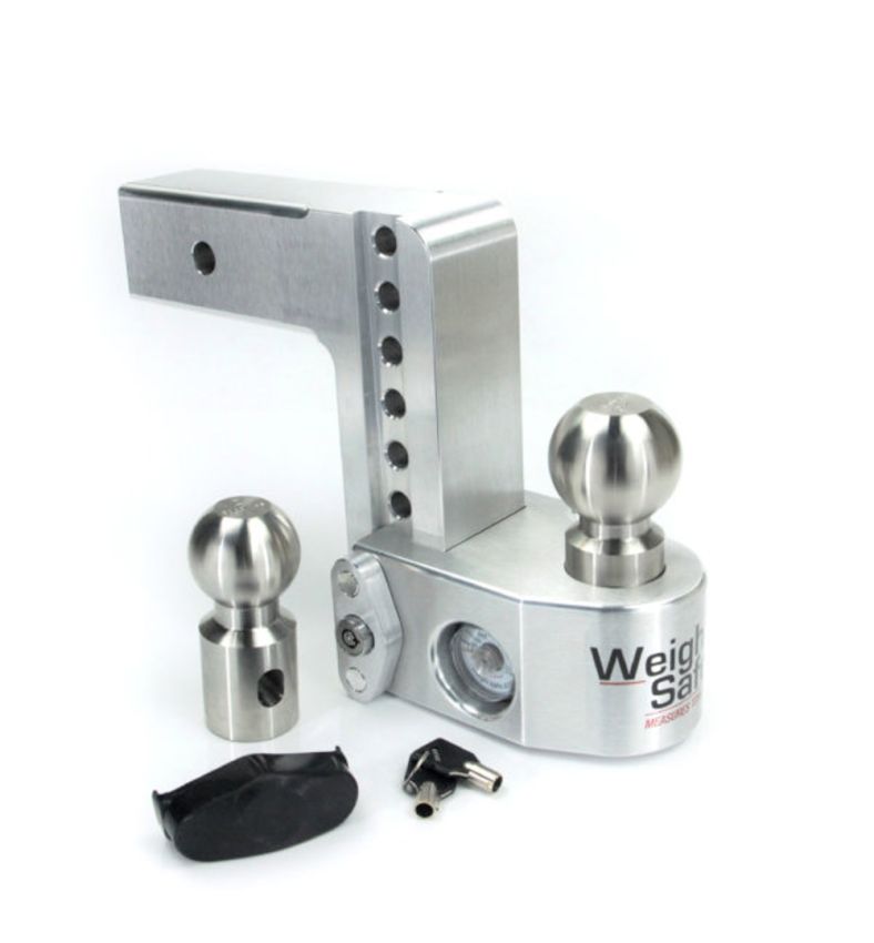 Weigh Safe 6in Drop Hitch w/Built-in Scale & 2.5in Shank (10K/18.5K GTWR) - Aluminum