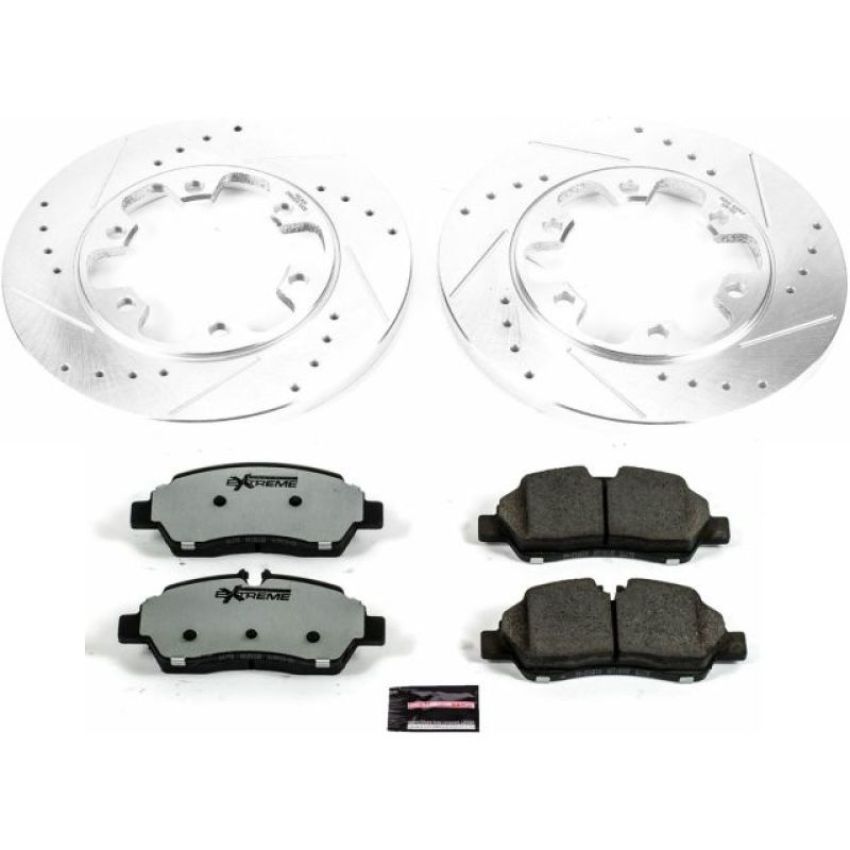 PowerStop K7149-36 Z36 Truck and SUV Carbon-Fiber Ceramic Brake Pad and Drilled & Slotted Rotor Kit
