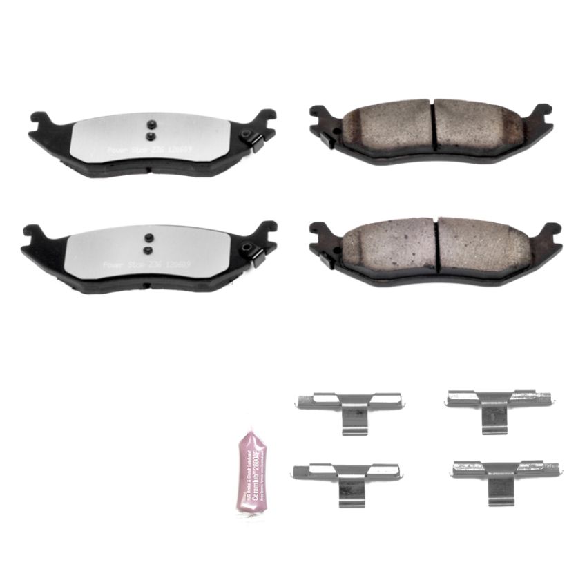 PowerStop Z36-898 PowerStop - Z36 Truck and SUV Carbon-Fiber Ceramic Brake Pads with Hardware Kit