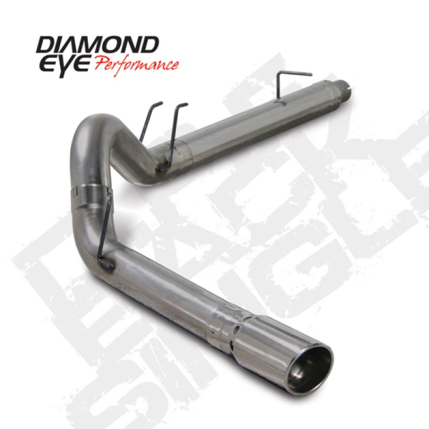 Diamond Eye Performance K5364S Diamond Eye KIT 5in DPF-BACK SGL SS 08-09 6 4L F250-F350 PCKGD BX46X14X14OD EL-PL