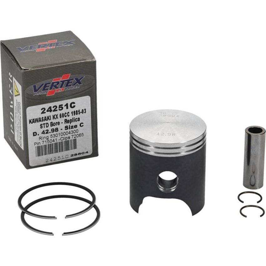 Vertex Pistons 24251C Vertex Piston 83-03 Kawasaki KX 60 60cc Cast Replica Piston Kit