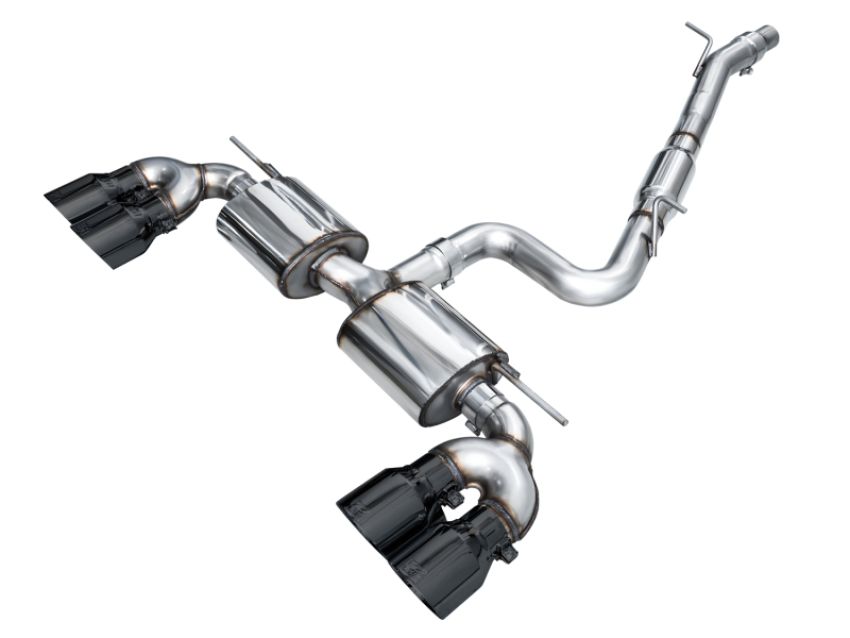 AWE Tuning 3015-43658 AWE MK8 Volkswagen Golf R 3in Touring Edition Quad Exhaust - Diamond Black Tips