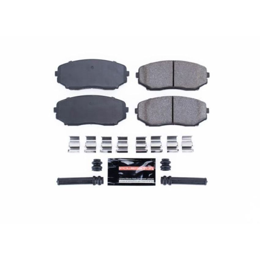 PowerStop Z23-1258 PowerStop - Z23 Daily Driver Carbon-Fiber Ceramic Brake Pads with Hardware Kit