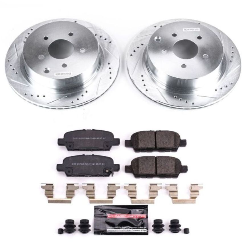 PowerStop K8021 Z23 Daily Driver Carbon-Fiber Ceramic Brake Pad and Drilled & Slotted Rotor Kit