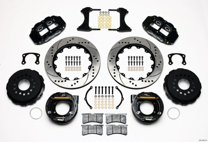 Wilwood 140-10012-D Narrow Superlite 4R Rear P-Brk Kit 14.00in Drilled New Big Ford 2.50in Offset