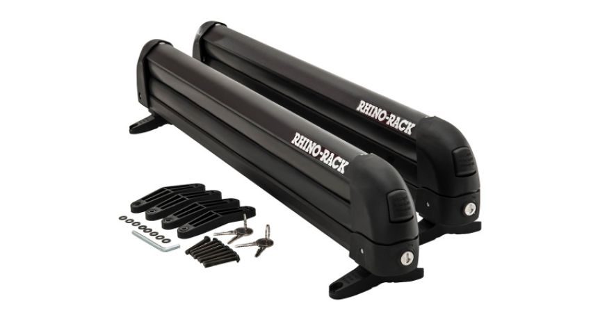 Rhino-Rack Universal Ski/Snowboard Carrier - Fits 4 Pairs of Skis or 2 Snowboards - Black