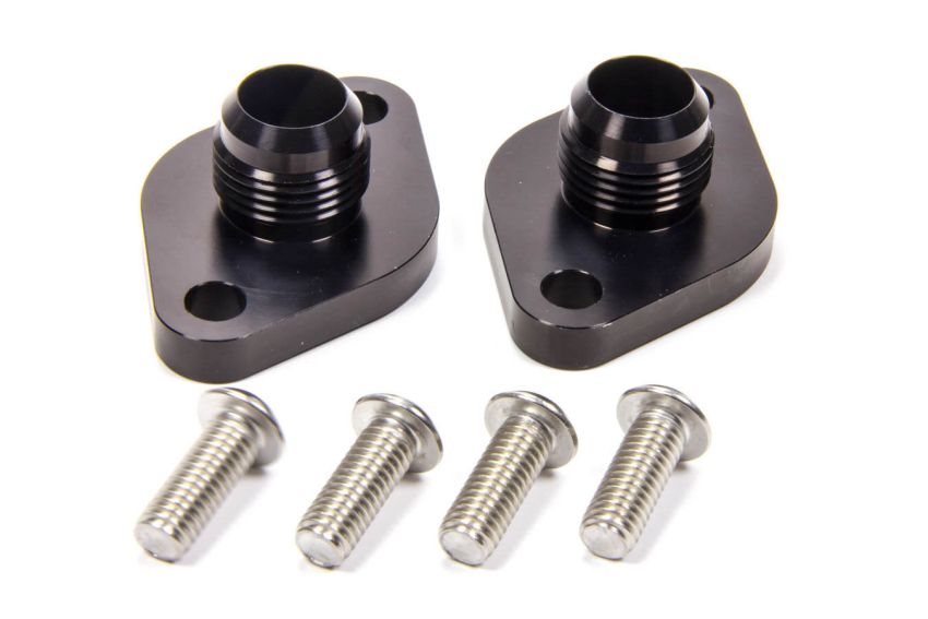 MEZIERE MEZWP8012ANS BBC #12 Water Pump Port Adapters - Black (2pk)