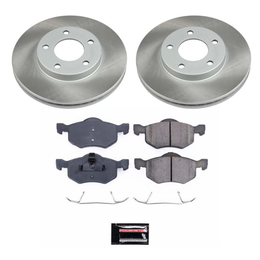 PowerStop SC1930 Semi-Coated Rotor and Low-Dust Ceramic Brake Pad Kit
