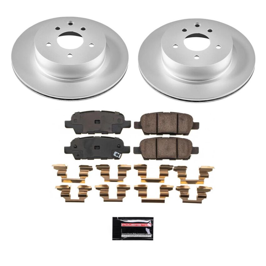 PowerStop CRK9064 Genuine Geomet Coated Rotor and Low-Dust Ceramic Brake Pad Kit