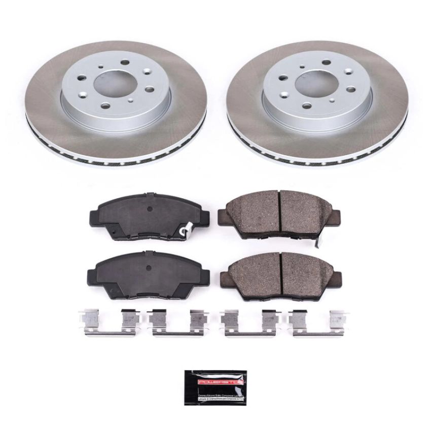 PowerStop SC7032 Semi-Coated Rotor and Low-Dust Ceramic Brake Pad Kit