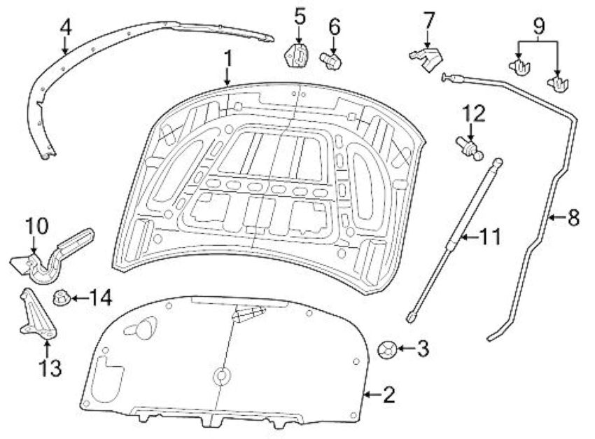 Mopar 55113748AA PROP, Hood