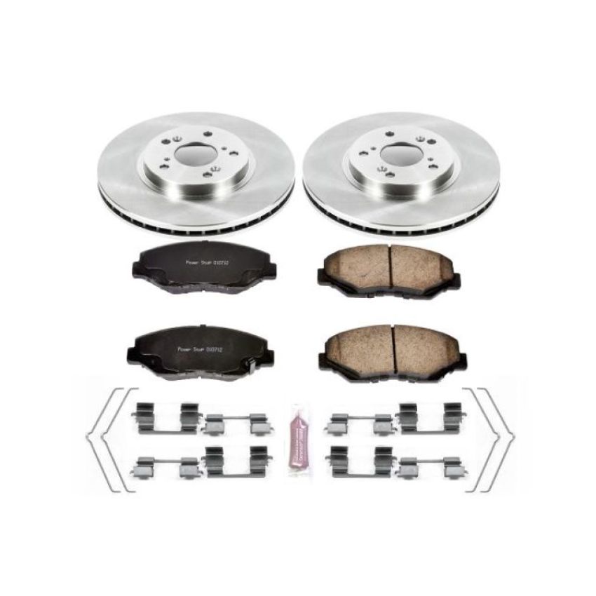PowerStop KOE2302 OE Stock Replacement Low-Dust Ceramic Brake Pad and Rotor Kit