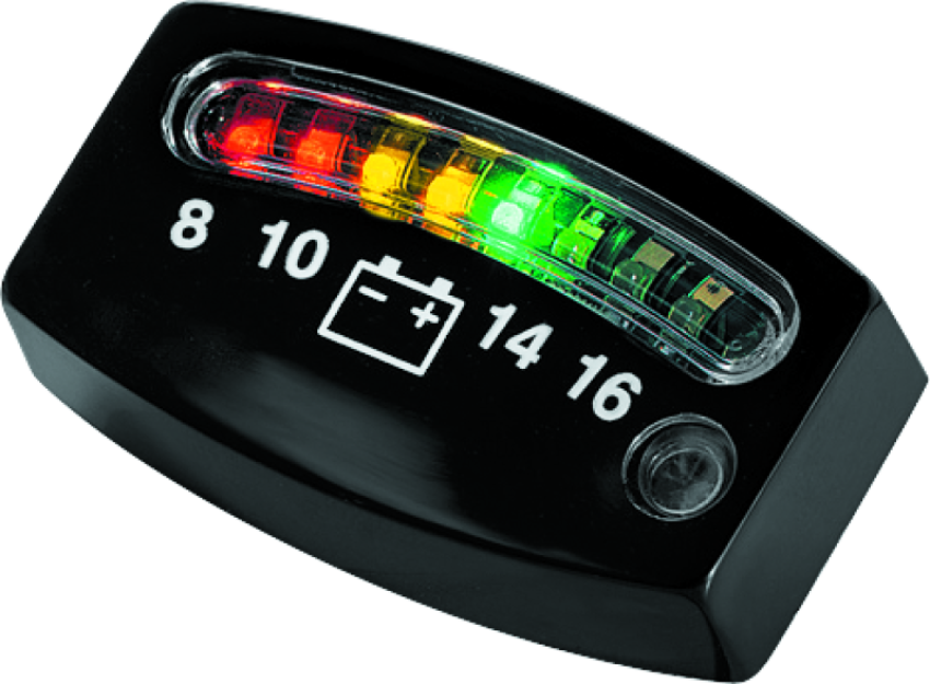 Kuryakyn 4218 LED Battery Gauge Universal Black